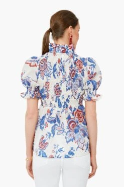 Cream Heirloom Floral Short Sleeve Rowen Blouse -Loeffler Randall Store 04SeXnDxSio3O1UAAoWGq1Et1wRl7JHH 1