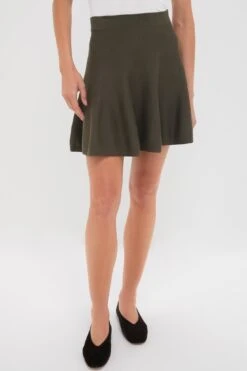 Olive Connie Knit Mini Skirt