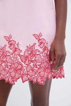 Pink & Red Embroidered Mimi Mini Dress -Loeffler Randall Store 0UfPKutPYDO4SBmec5PR4mwlxAjCPE8R 1