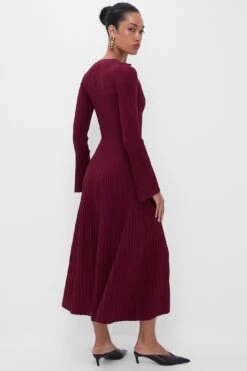Cranberry Genna Long Sleeve Midi Dress -Loeffler Randall Store 0UuzfH4wsnpMJhia2oKEvI32kVnGPbJZ 1