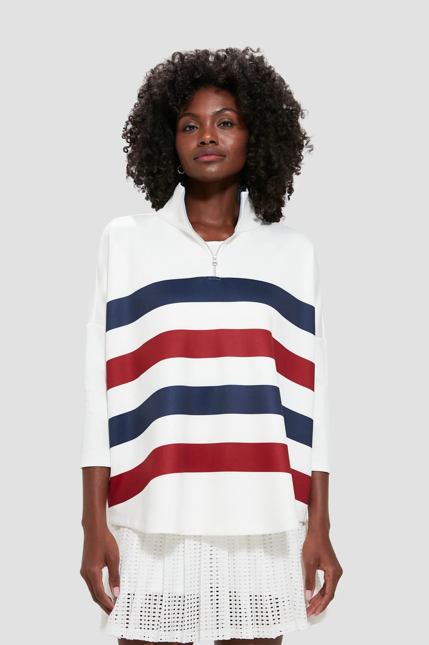 Americana Stripe Martina Quarter Zip 1 Americana Stripe Martina Quarter Zip
