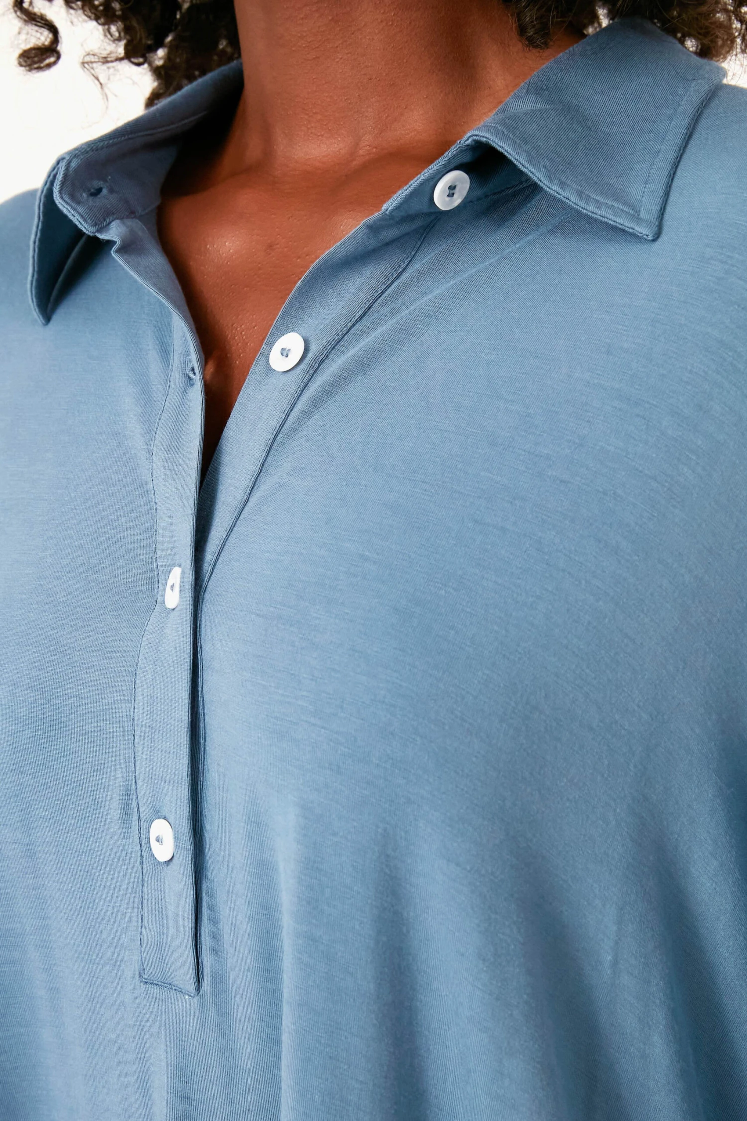 Eberjey Coastal Blue Gisele Boyfriend Sleepshirt 5 Eberjey Coastal Blue Gisele Boyfriend Sleepshirt - Image 5