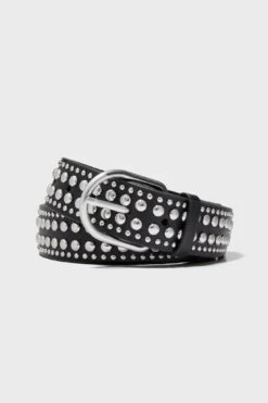 Loeffler Randall Black With Silver Studs Isaac Belt