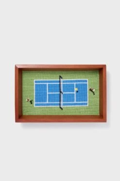 Tennis Overhead Needlepoint Valet Tray