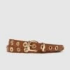 Brown Rivet Studded Belt