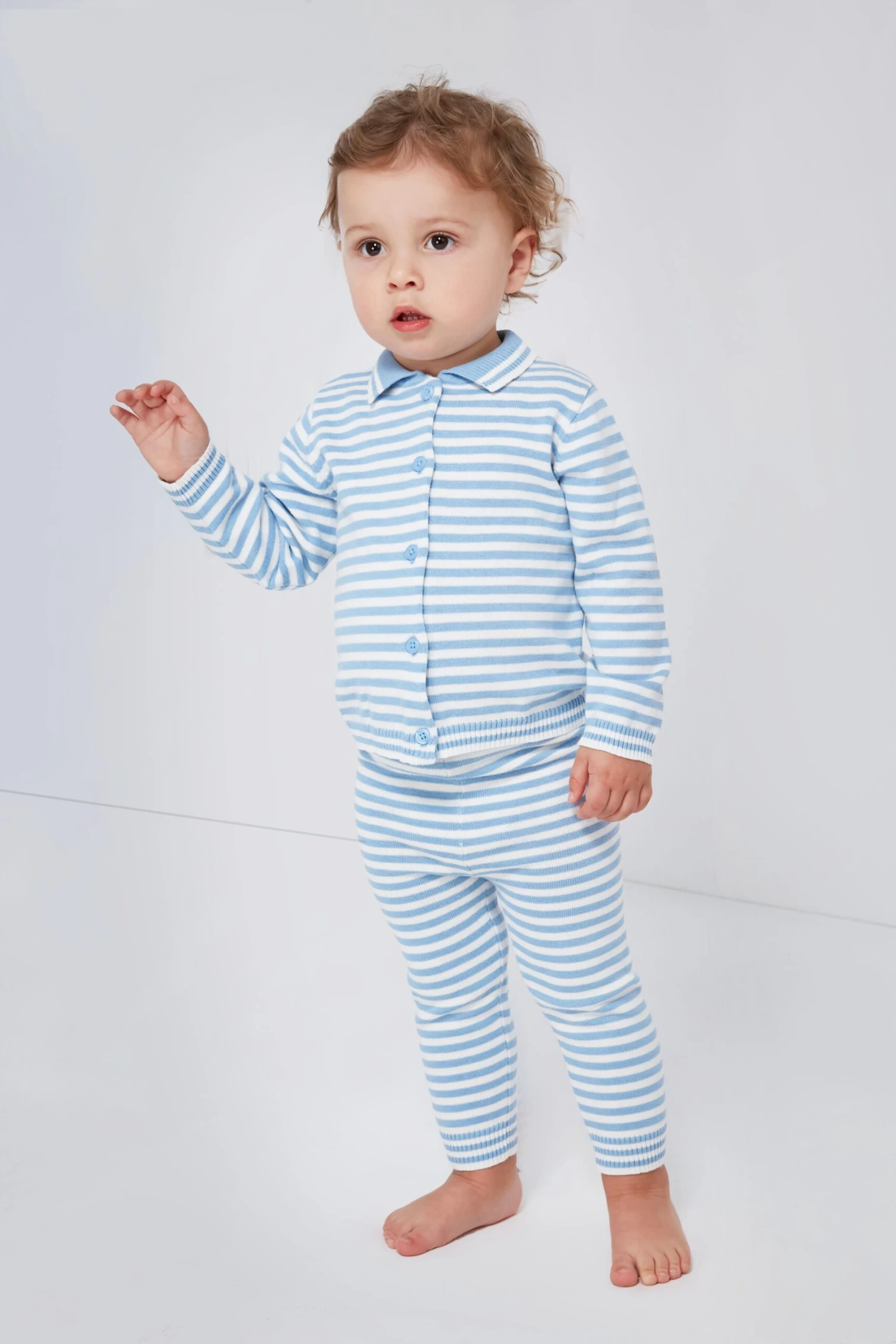 Blue Striped Knit Set 1 Blue Striped Knit Set