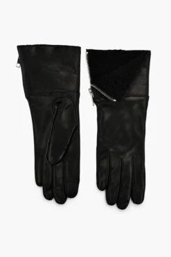 Black Touch Tech Leather With Shearling Cuff Gloves -Loeffler Randall Store 43xgYosRHz03novwoDtsSEoiB9OjN32O 1