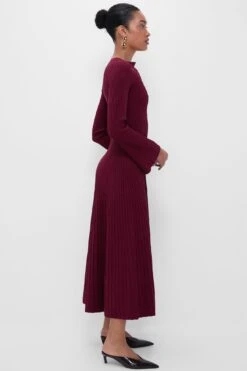 Cranberry Genna Long Sleeve Midi Dress -Loeffler Randall Store 4LZpdwVPV9qScOD65RnKUaxdBnd60Ij6 1