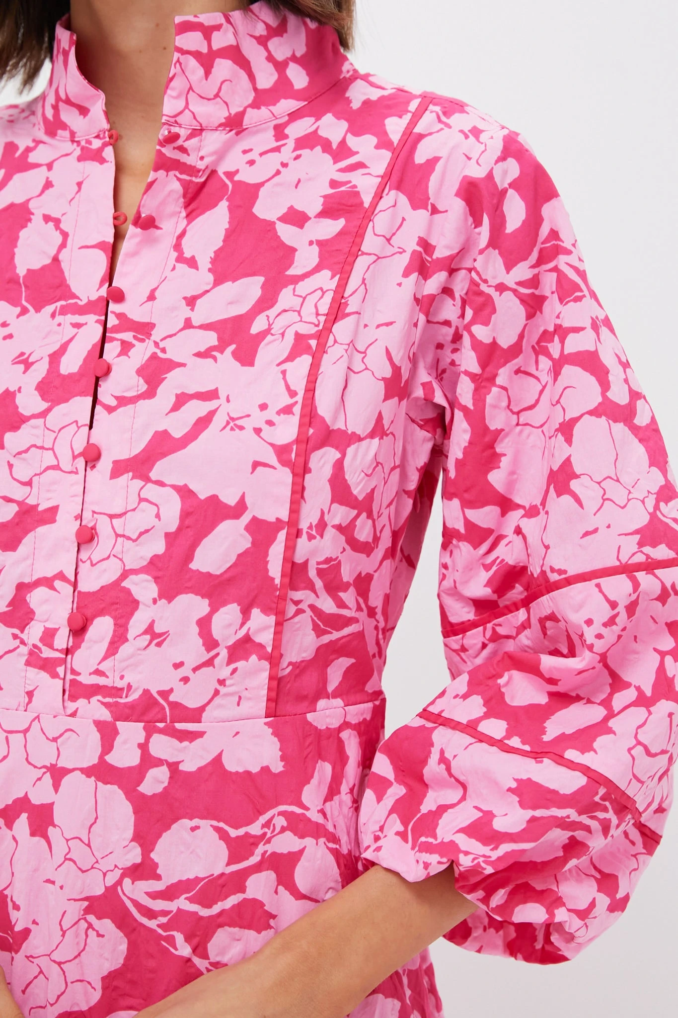 Pink Textured Floral Hillsborough Midi Dress 6 Pink Textured Floral Hillsborough Midi Dress - Image 6