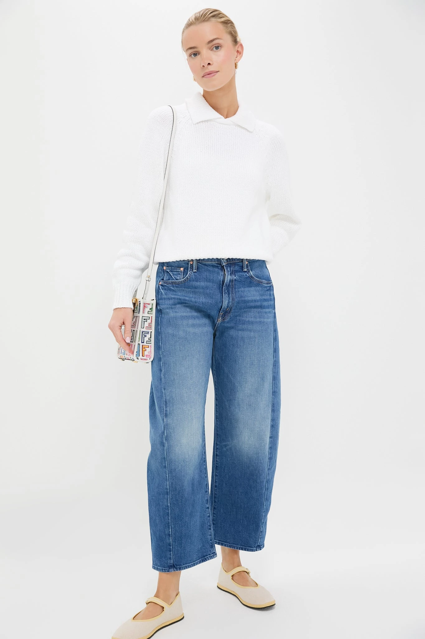 FENDI White Multicolor Leather Sunshine Shoulder Bag 3 FENDI White Multicolor Leather Sunshine Shoulder Bag - Image 3