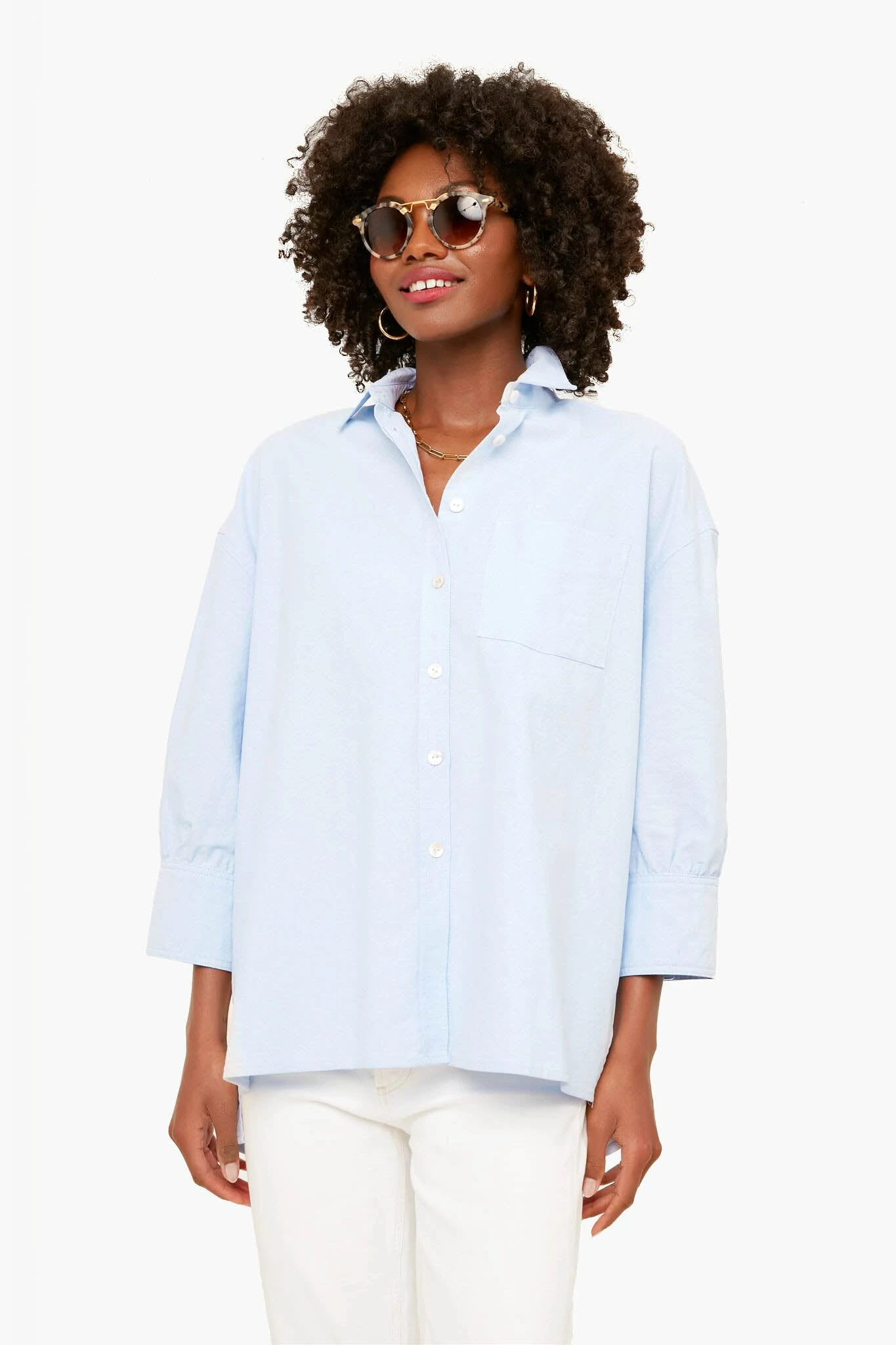 Blue Oxford Adair Boyfriend Shirt 1 Blue Oxford Adair Boyfriend Shirt
