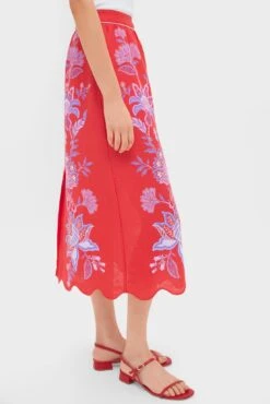 Farm Rio Porcelain Garden Red Midi Skirt -Loeffler Randall Store 4oc5zq0ypwfs0ldFH3oxycC5eI9PPMQj 1