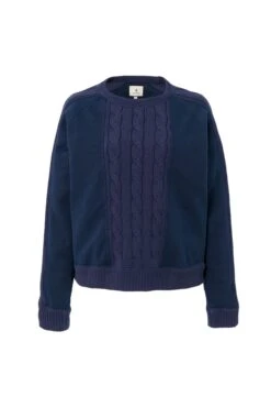 Navy Cable Knit Reid Sweatshirt -Loeffler Randall Store 5CJMSfZOYwoRkmg1jt1HjQ5dzCN61rQ5 1