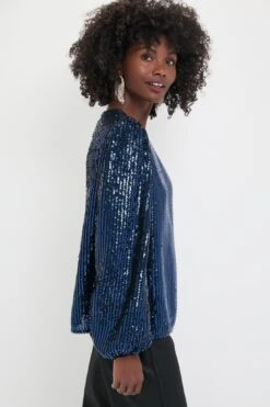 Navy And Black Sequin Katy Blouse -Loeffler Randall Store 5YQaBILdpnOEJO4OJrBZp36yhVRv72Tl 1