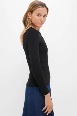 Black Alden Ribbed Crewneck -Loeffler Randall Store 5YrEPzbxK8SuO0dHXZSYha3qj6ujZp6T 1