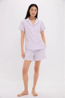 Women's Lavender French Ticking Short Set 11 Women's Lavender French Ticking Short Set -Loeffler Randall Store 5dOJucATCaEqkDpA0s2OyClU9Ip30VXQ 1