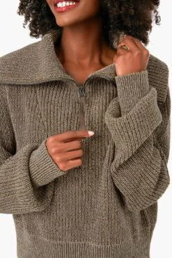 Varley Dark Olive Speckle Mentone Half Zip 10 Varley Dark Olive Speckle Mentone Half Zip -Loeffler Randall Store 5jSXFguzXXj8KIxZiGWUbYN8heBmOch3 1