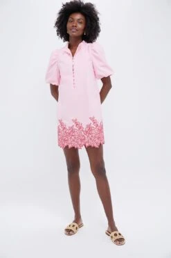 Pink & Red Embroidered Mimi Mini Dress -Loeffler Randall Store 5oxl0ufCYjZAPhSaEn79Ijv1ZA490yTq 1