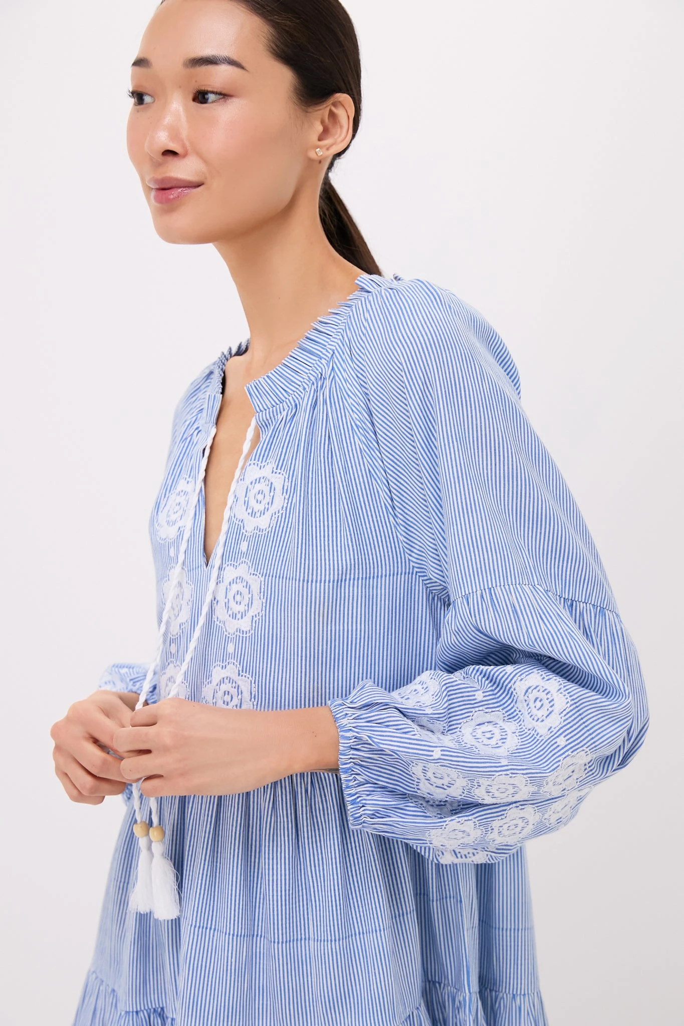 Embroidered Nautical Stripe Sea Breeze Coverup 5 Embroidered Nautical Stripe Sea Breeze Coverup - Image 5