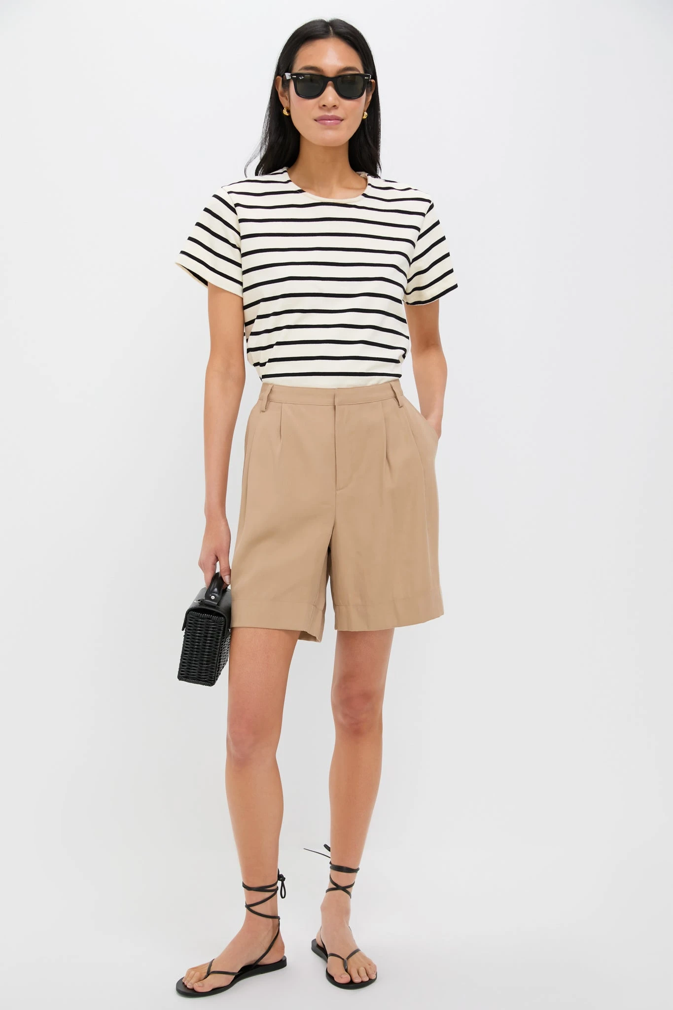 Khaki Pleated Felix Shorts 1 Khaki Pleated Felix Shorts