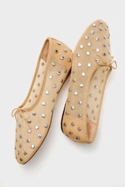 Loeffler Randall Caramel Mesh With Silver Studs Landon Flats -Loeffler Randall Store 6adreSglbvTutsOIHHdHeK01sBJuh7mJ 1