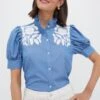 Chambray & White Embroidery Louisa Blouse -Loeffler Randall Store 6igaSHzDU0fzFK8vVL5qEbvZ7U6ytUw5 1