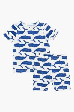 Blue Whales Kids Bamboo Short Sleeve PJ Set