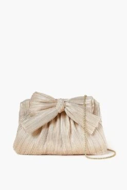 Loeffler Randall Platinum Rayne Pleated Frame Clutch