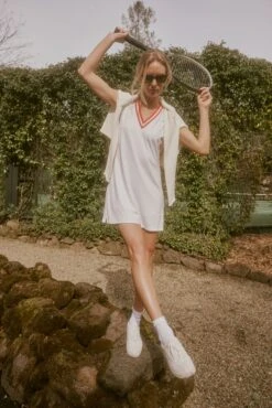 White And Retro Red Suzanne Tennis Dress -Loeffler Randall Store 7SI9wBgEIUxULsGJyNeYzpibVpH0b5pU 1