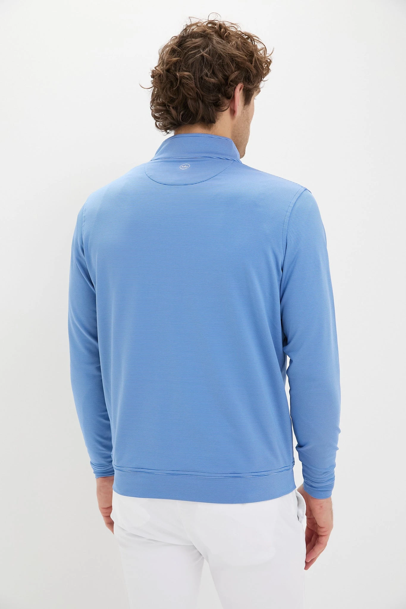 Peter Millar Sailor Blue Perth Sugar Stripe Performance Quarter-Zip 4 Peter Millar Sailor Blue Perth Sugar Stripe Performance Quarter-Zip - Image 4