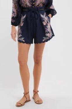 Zimmermann Navy Multi Paisley Rhiannon Tuck Short