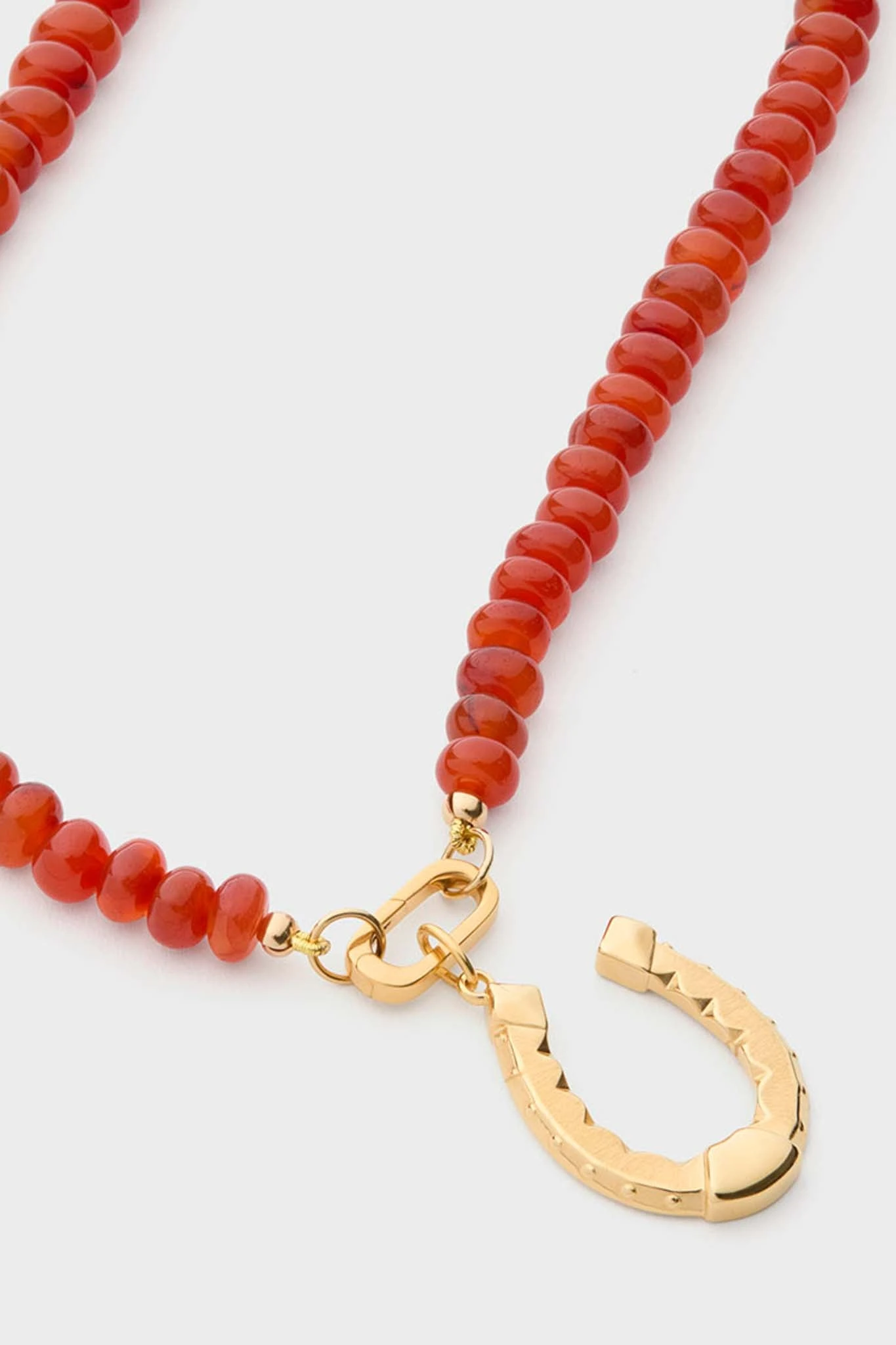 HART Exclusive Red Carnelian Gemstone Necklace With Horseshoe Charm 5 HART Exclusive Red Carnelian Gemstone Necklace With Horseshoe Charm - Image 5