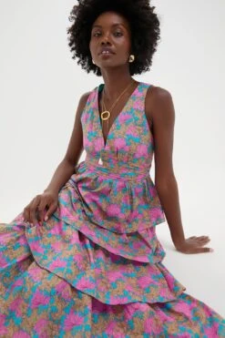 Brilliant Pink Floral Bonnie Midi Dress -Loeffler Randall Store 91ekEN2zvYLNe8P7BeUcCZGlDRRgI4b2 1