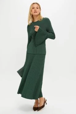 Zimmermann Dark Green Pleated Midi Skirt -Loeffler Randall Store 9iwXyNyqQKH2Jie4FCXuhXfc8sZbaYyC 1