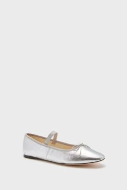 Loeffler Randall Metallic Silver Leonie Flats