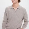 Oatmeal Merino Waffle Polo