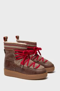 Dark Brown And Multi Cosmos Leather Wool-Lined Boots -Loeffler Randall Store ABkthZzkbB3KtumpKYilENazhK9LmQ19 1