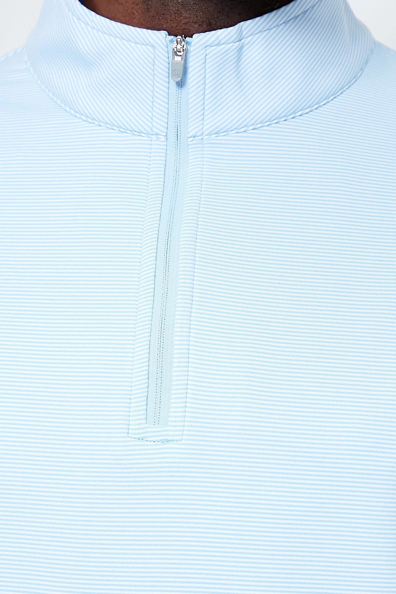 Peter Millar Cottage Blue Perth Sugar Stripe Performance Quarter-Zip 2 Peter Millar Cottage Blue Perth Sugar Stripe Performance Quarter-Zip - Image 2
