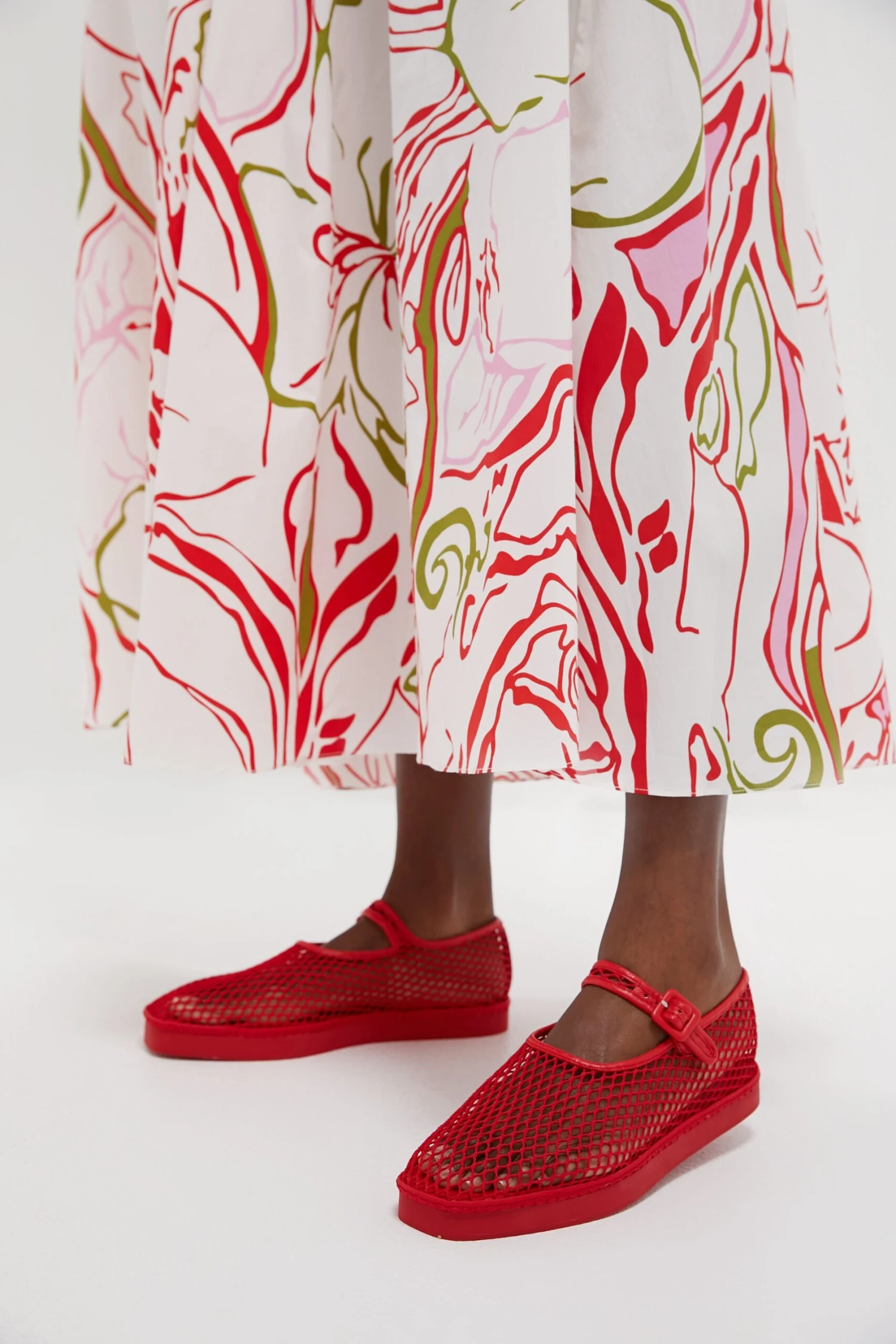 Loeffler Randall Red Netted Mesh Rita Mary Janes 2 Loeffler Randall Red Netted Mesh Rita Mary Janes - Image 2