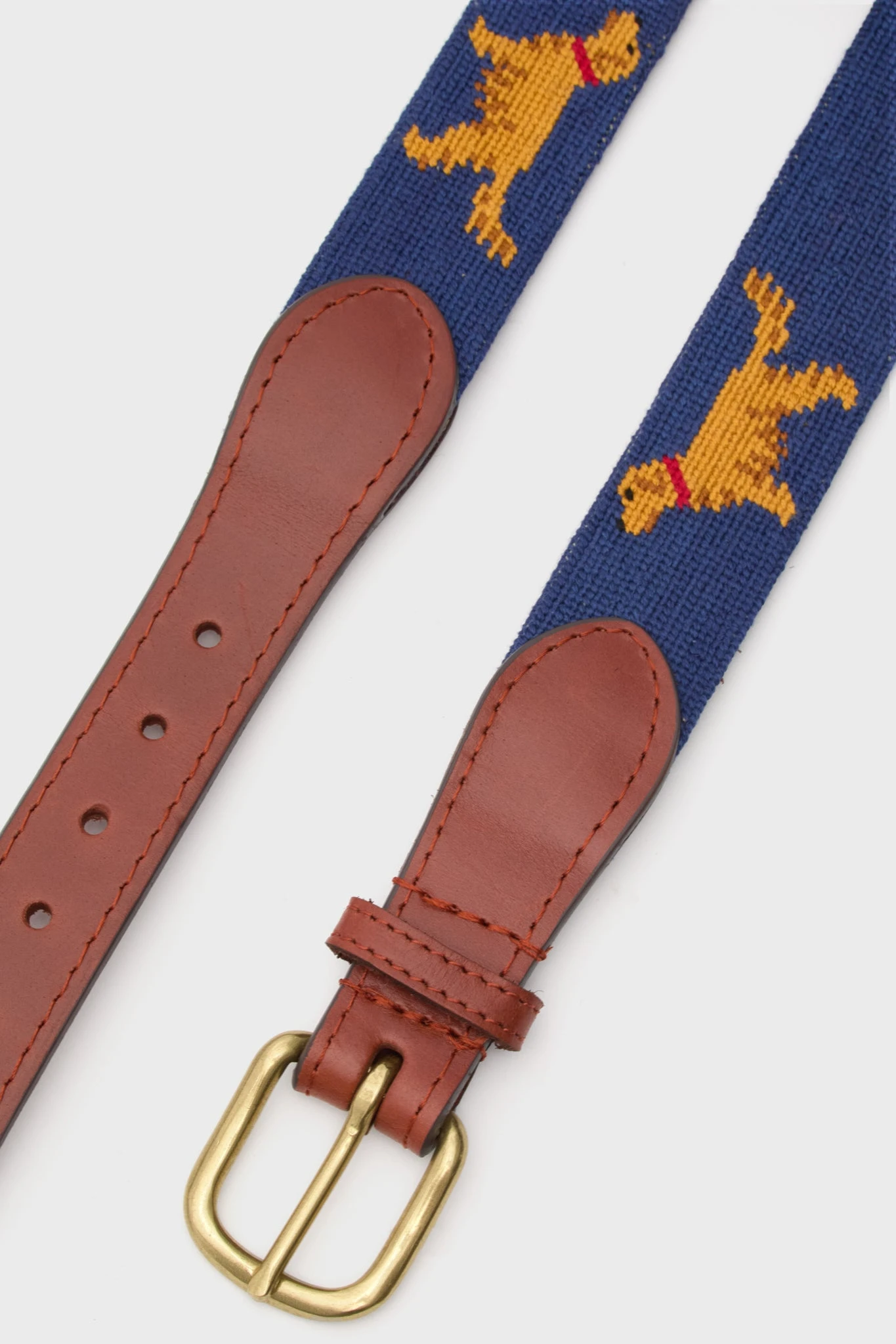 Classic Navy Golden Retriever Needlepoint Belt 4 Classic Navy Golden Retriever Needlepoint Belt - Image 4