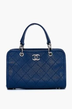 CHANEL Blue Caviar Stitched Shopping Tote