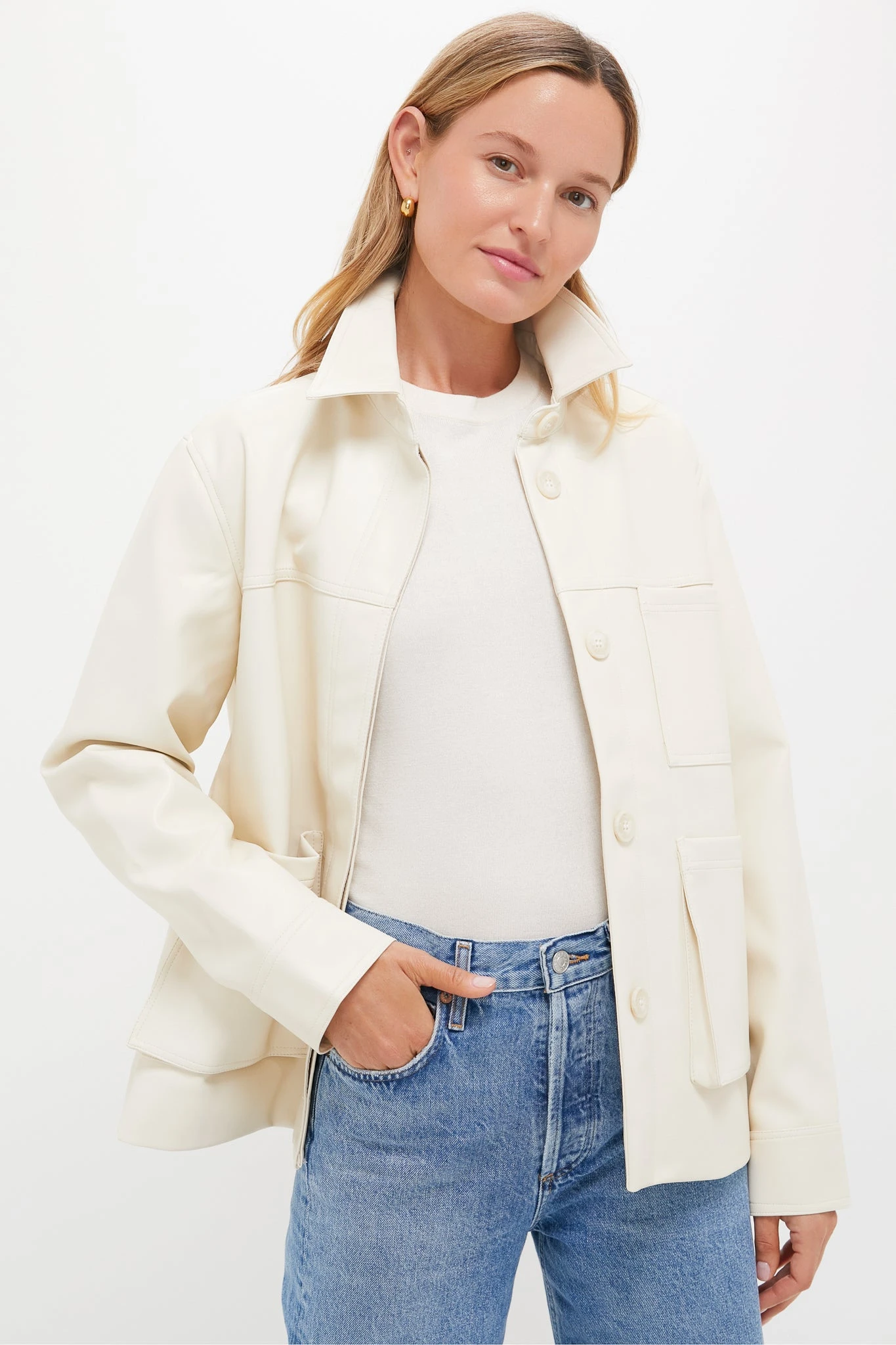 Ivory Telsey Faux Leather Jacket 1 Ivory Telsey Faux Leather Jacket