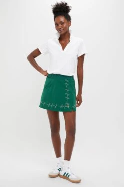 Green Embroidered 15 Inch Performance Stretch Woven Halliet Golf Skirt 13 Green Embroidered 15 Inch Performance Stretch Woven Halliet Golf Skirt -Loeffler Randall Store BxHFWVsC2WRlttZJygJlJAFP5f41EImE 1