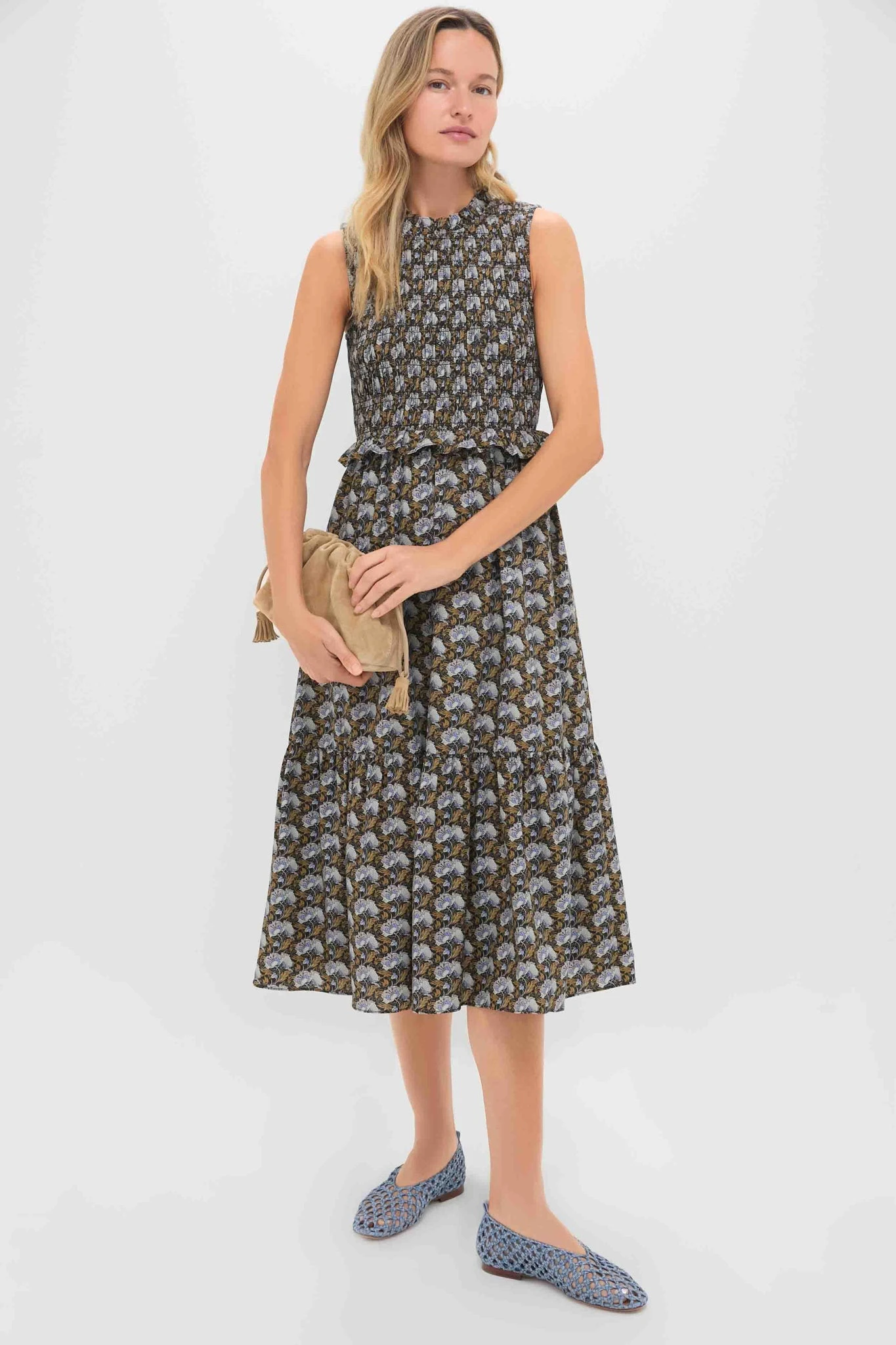 Mansur Gavriel Blue Woven Ballerina 3 Mansur Gavriel Blue Woven Ballerina - Image 3