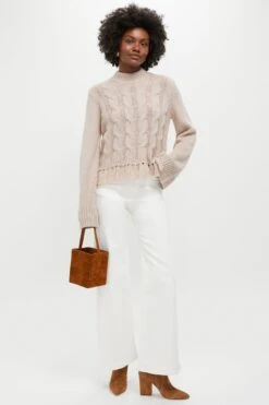 Taupe Fringe Cable Knit Carly Sweater 7 Taupe Fringe Cable Knit Carly Sweater -Loeffler Randall Store DAVC9l781N3pM2v6CK4J9KJMAblH8W79 1