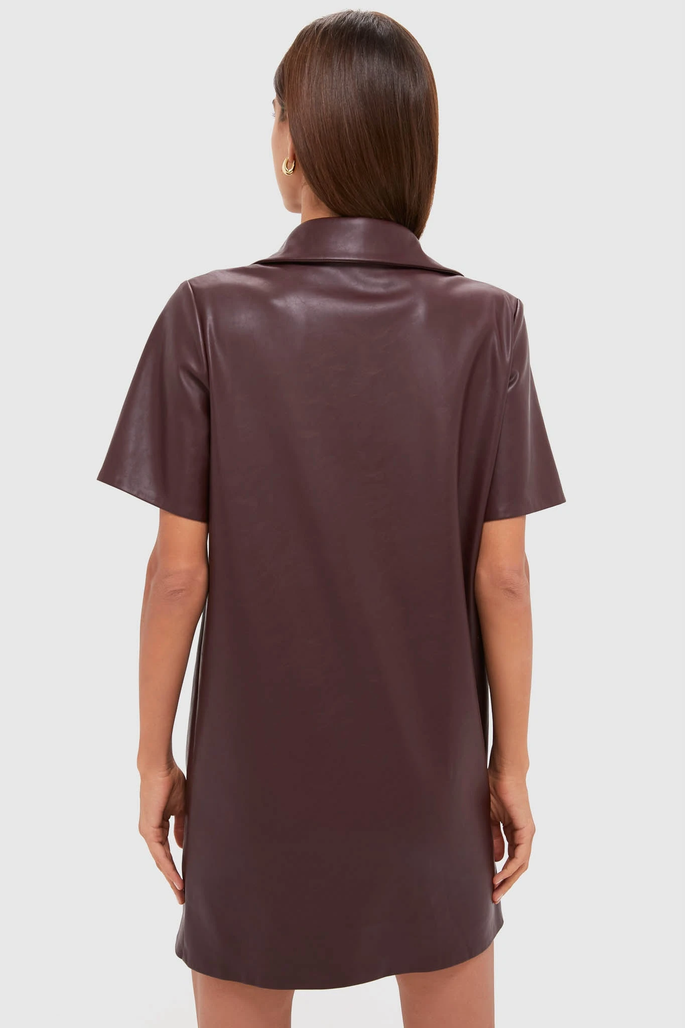 Merlot Leather Violetta Shirt Dress 5 Merlot Leather Violetta Shirt Dress - Image 5