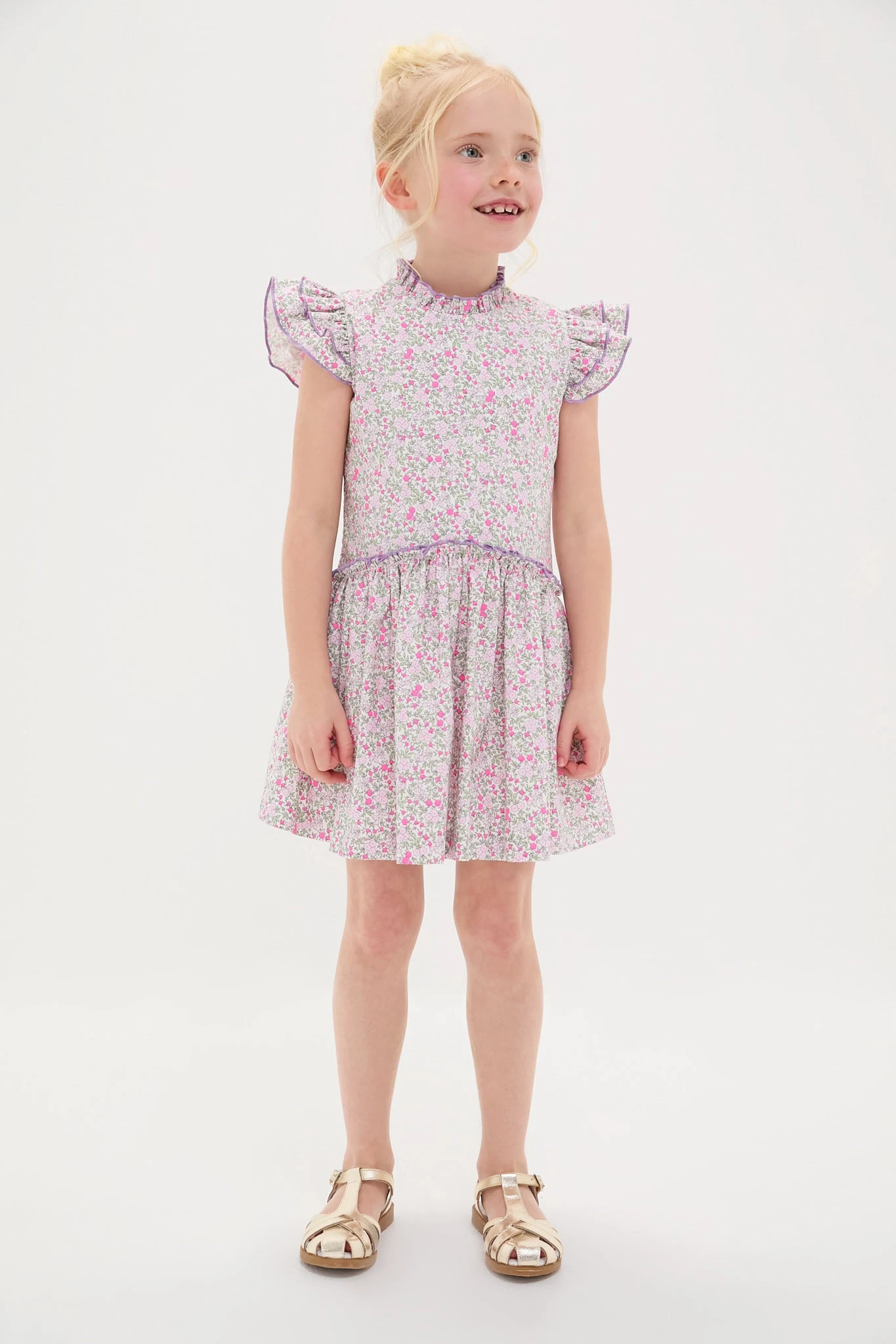 Fuschia Floral Filomena Drop Waist Dress 5 Fuschia Floral Filomena Drop Waist Dress - Image 5