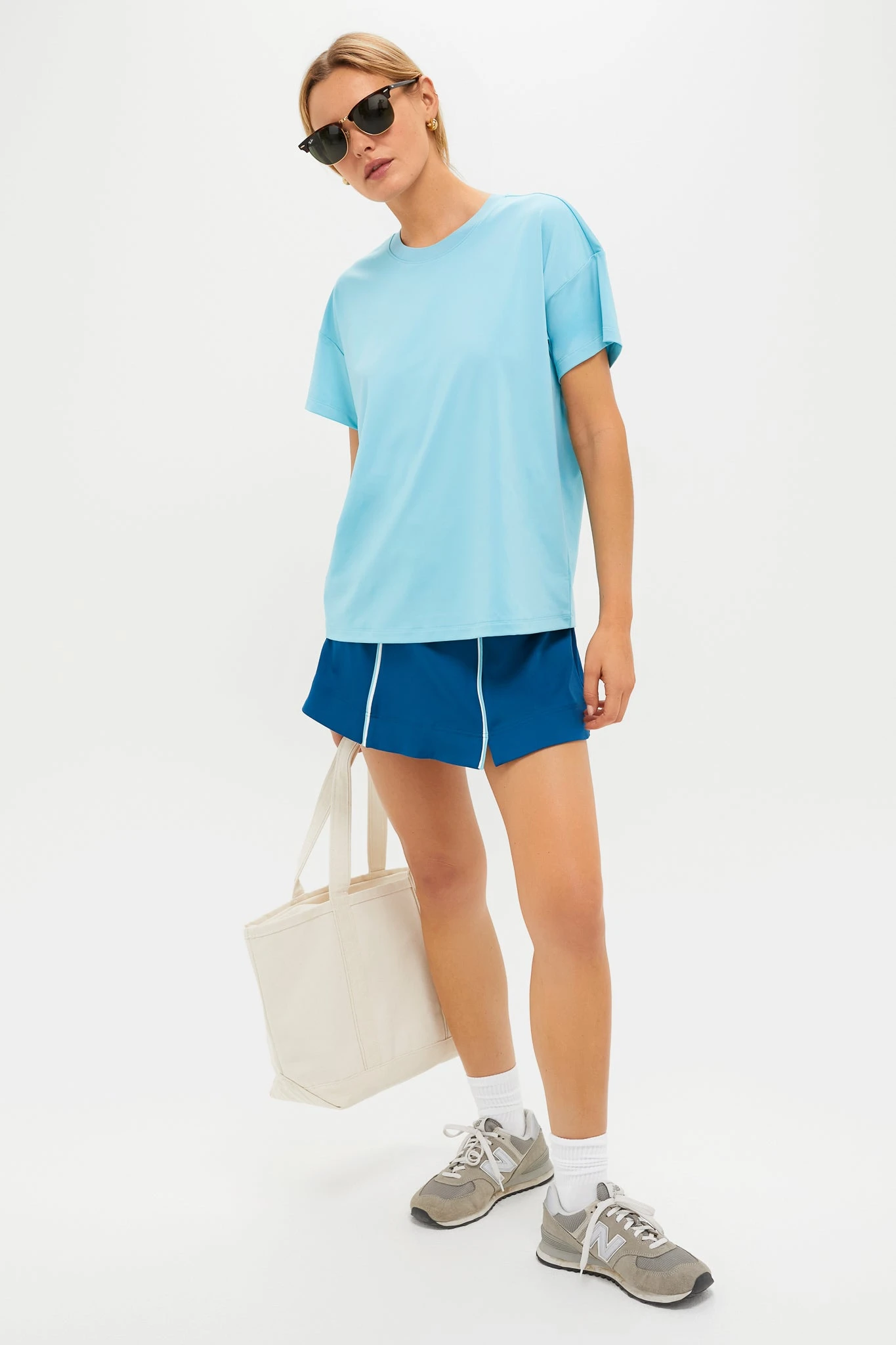 Milky Blue Short Sleeve Performance Jersey Ryan Boyfriend Tee 1 Milky Blue Short Sleeve Performance Jersey Ryan Boyfriend Tee