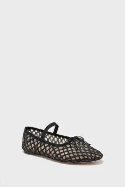Loeffler Randall Black Crochet Leonie Flats