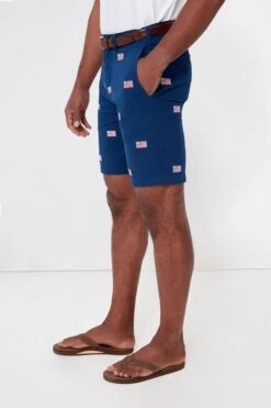 Navy American Flag Embroidered Stretch Twill Cisco Shorts -Loeffler Randall Store DeutKOzI4ldjNsctdJbuPixTRhayG5v0 1